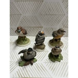LOT OF 5 VINTAGE Boehm USA Porcelain FLEDGLING BIRD FIGURINES in MINT CONDITION